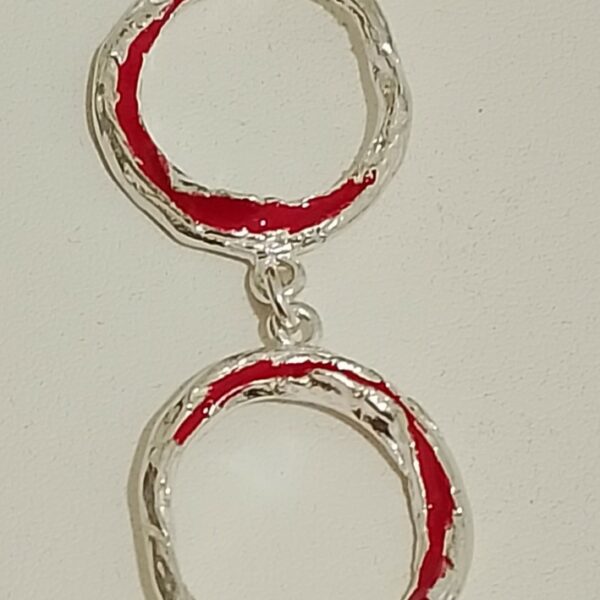 bracciale in argento 925 mod. BROV rosso - immagine 2