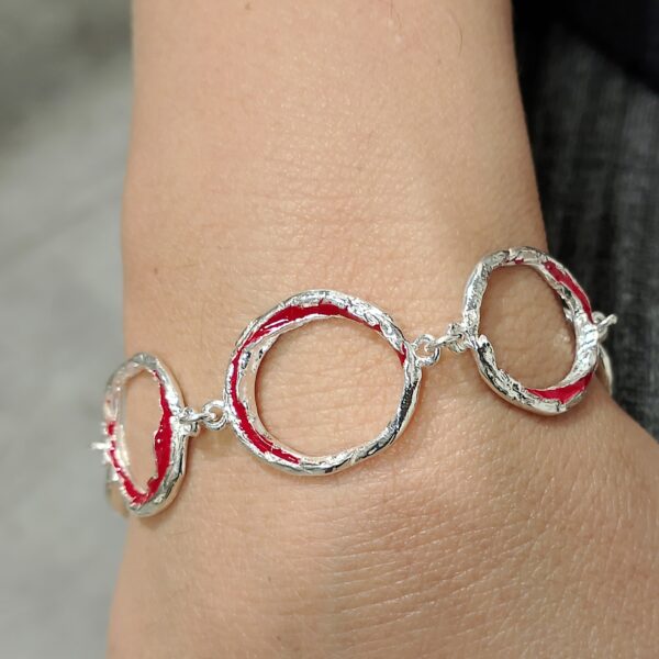 bracciale in argento 925 mod. BROV rosso